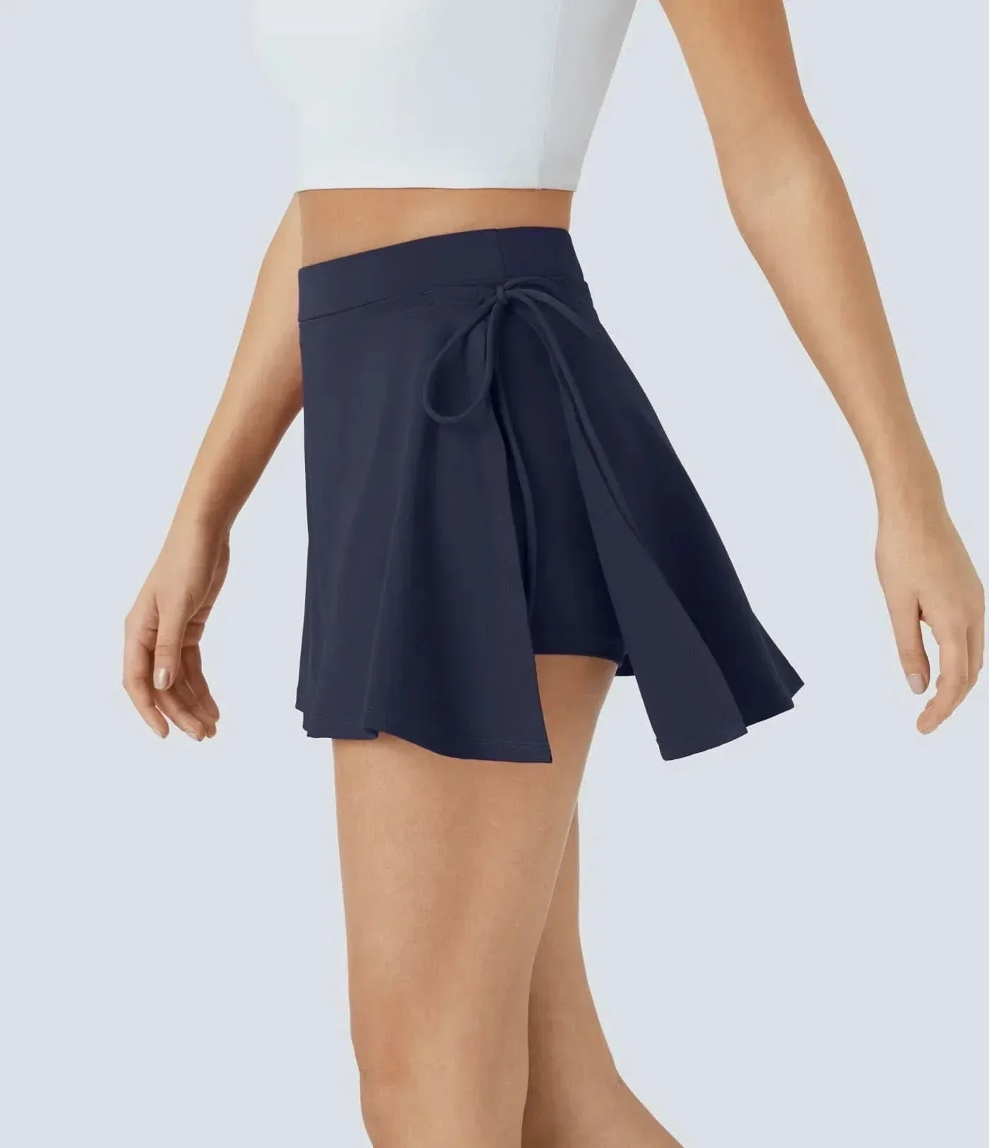 Saia 2 em 1 LumaFlex CoolTouch Airy com Bolsos e Cinto de Laço para Mulheres Ativas