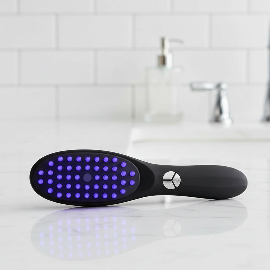 Pettine GlowFusion 5 in 1 con massaggio e terapia della luce per tutti i tipi di capelli