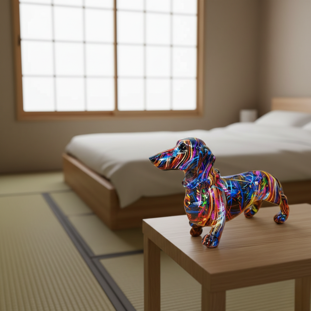 Artistic Dachshund Figurine For Living Room Mantel Decor
