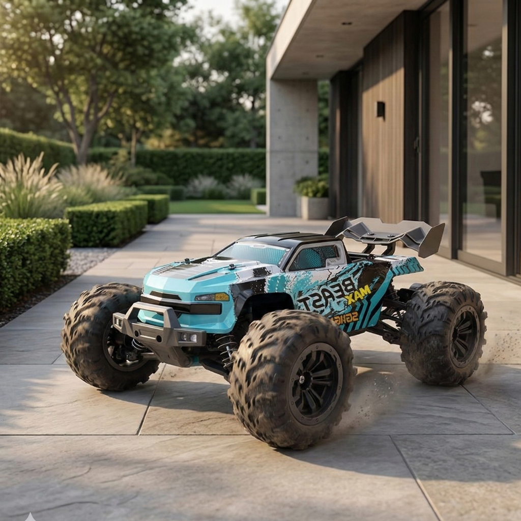 شاحنة دفع رباعي 4WD عن بُعد بدون فرشاة بمقياس 1:16 للطرق الوعرة
