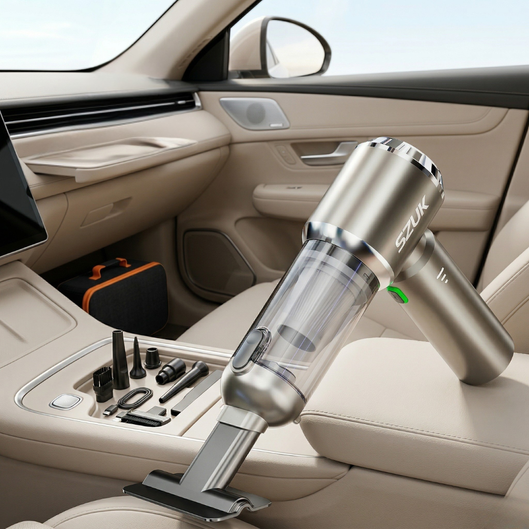 Compact Wireless Car Vacuum With Powerful Suction And Washable HEPA Filter