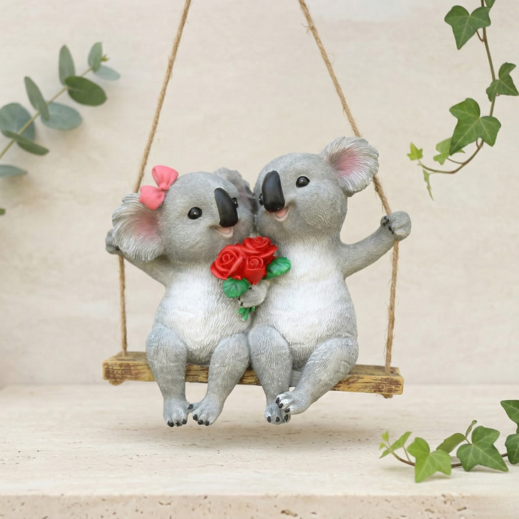 Whimsical Koala Figurine For Outdoor Garden Decor Accent