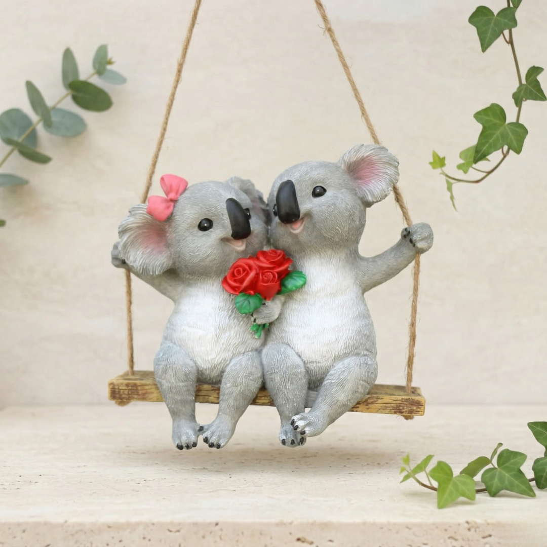 Whimsical Koala Figurine For Outdoor Garden Decor Accent