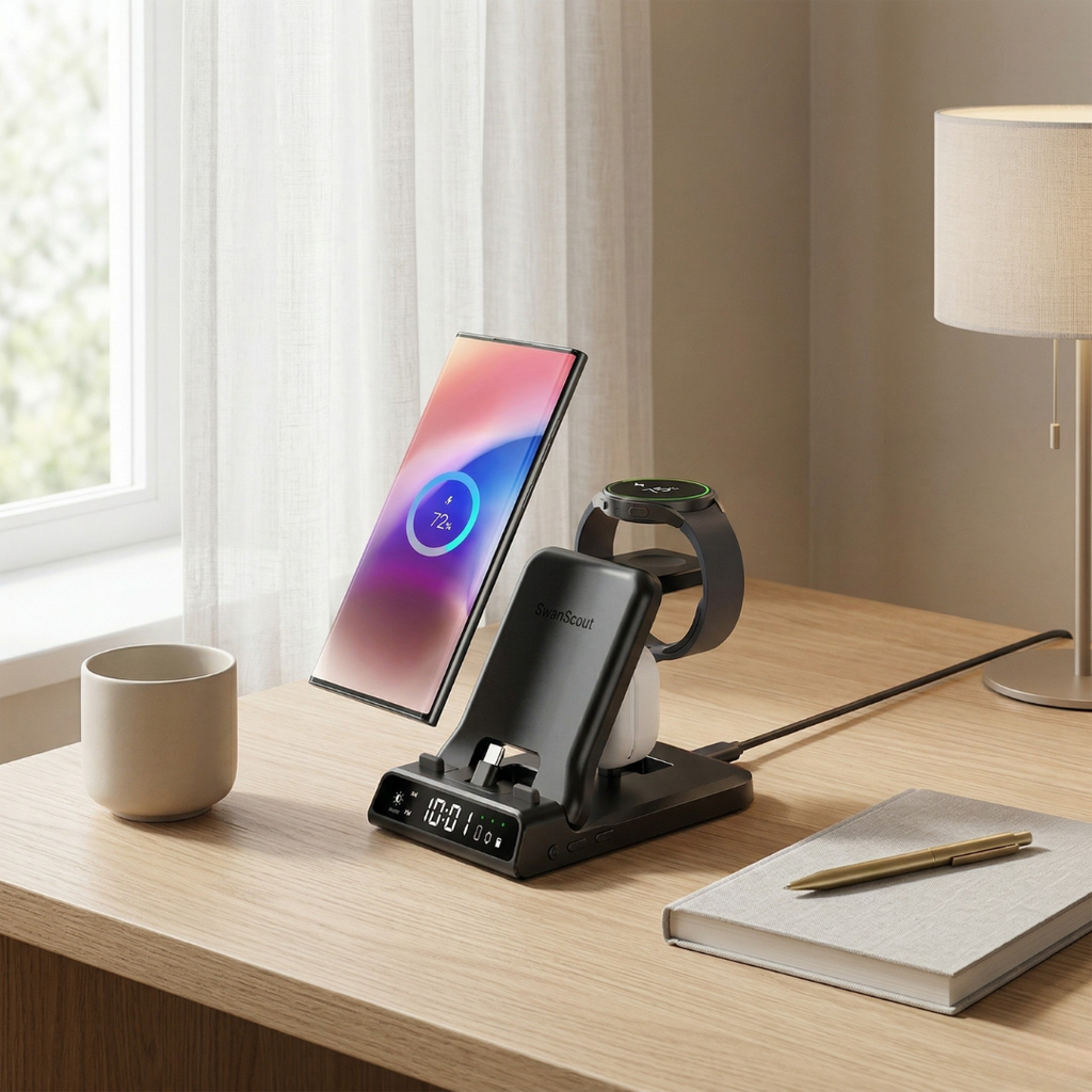 Charging Hub With USB-C Port For Galaxy Watch And Smartphones