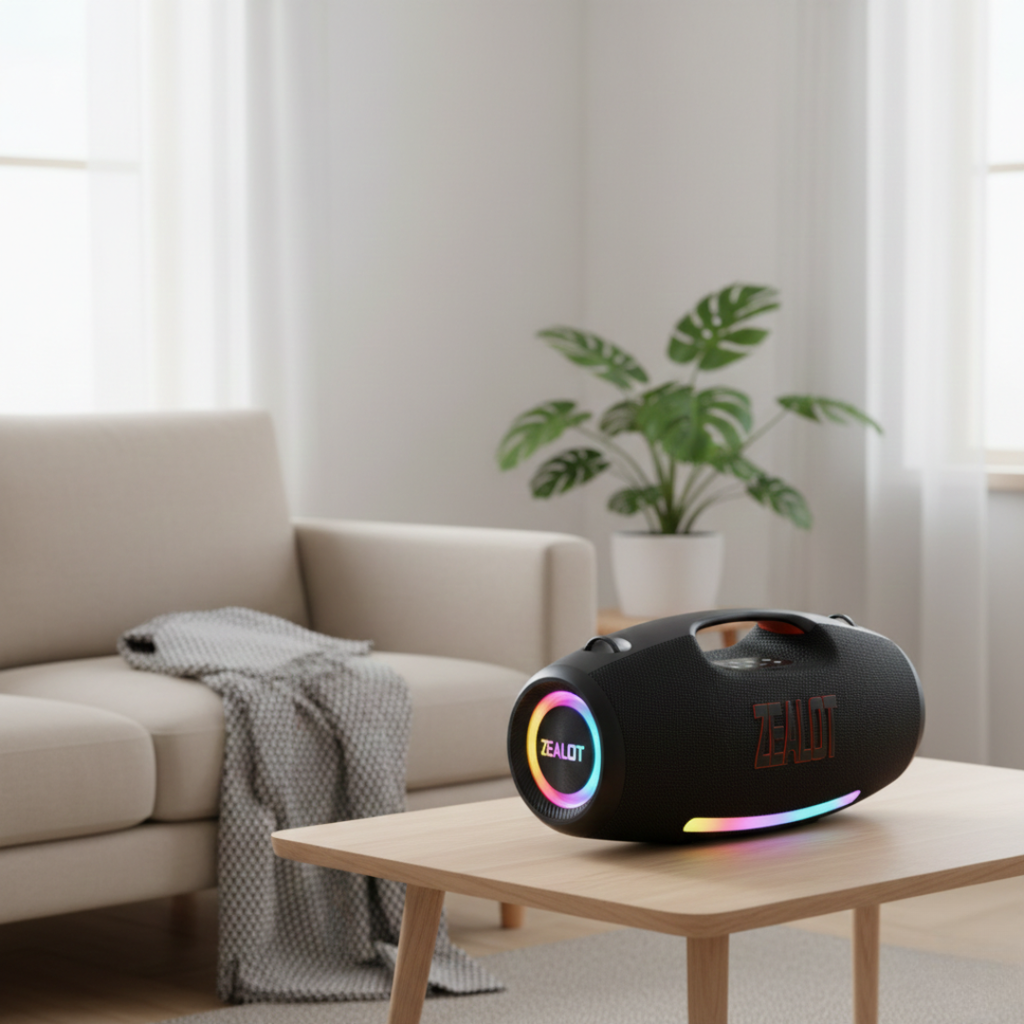 Portable Bluetooth Speaker With RGB Lights For Outdoors