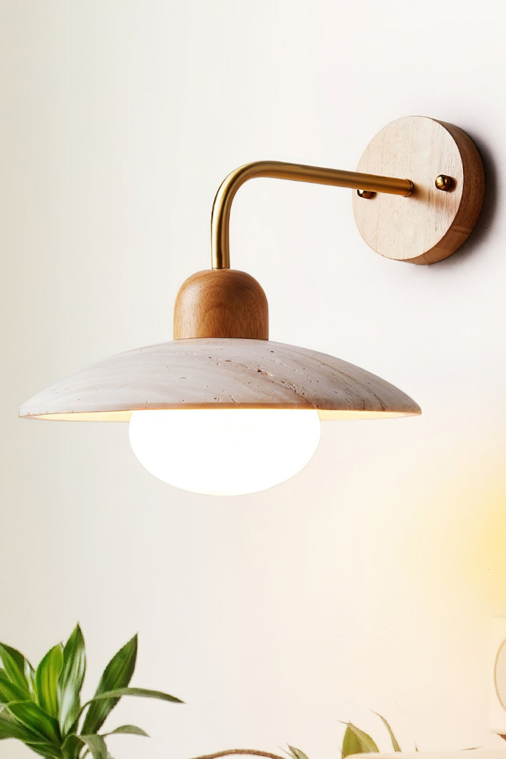 Lunara Travertine Disc Wall Light for Modern Interiors