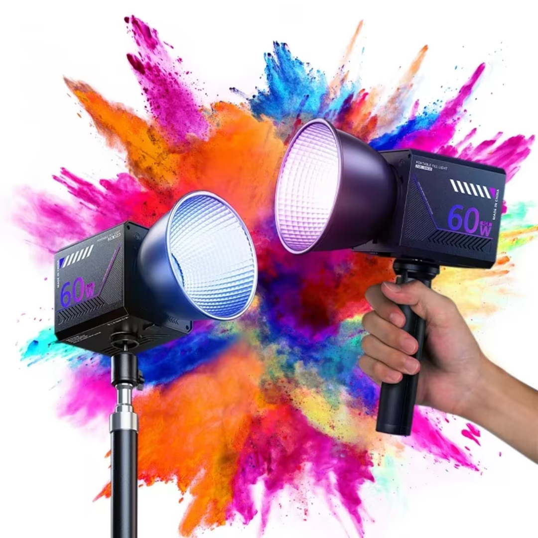 Kompakt RGB-lys til video og streaming på farten