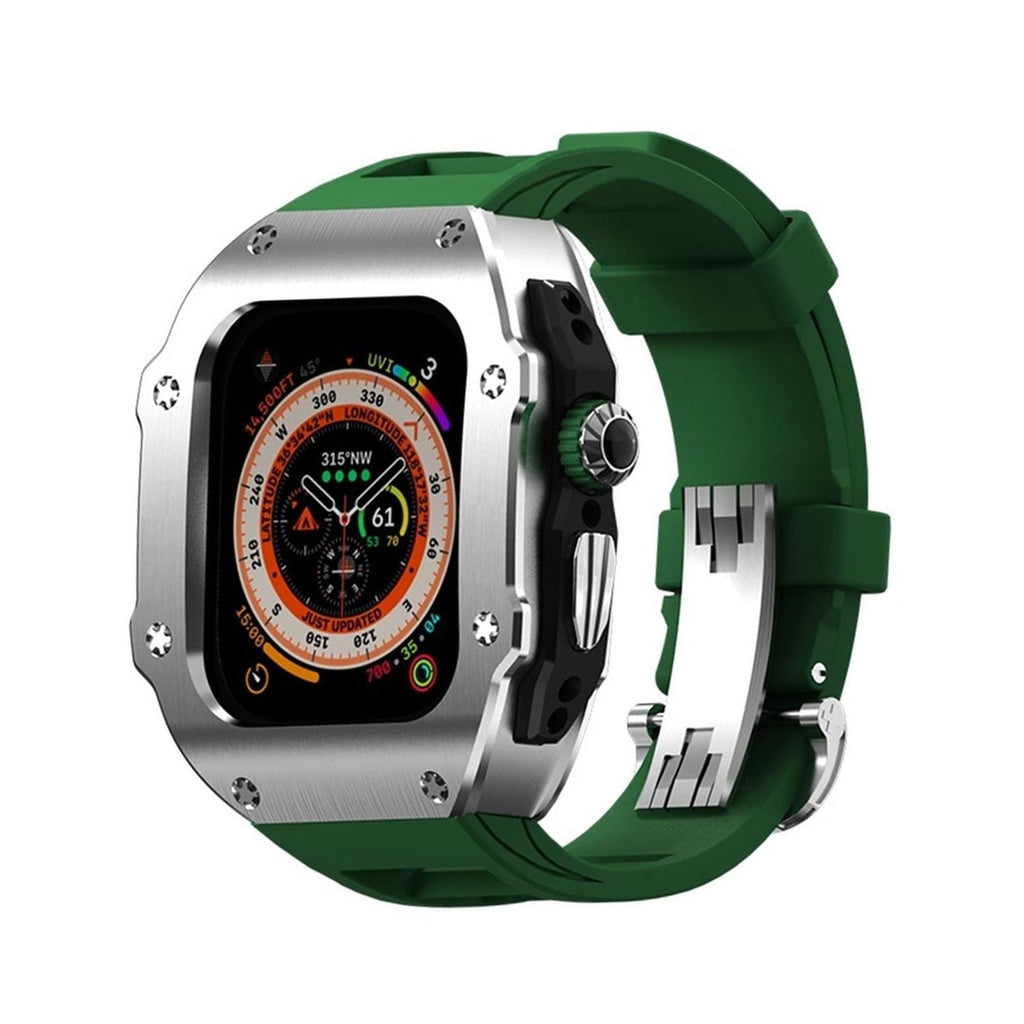RM Vanguard-serien - Fluororubberrem Rustfrit stål urkasse til Apple Watch Ultra