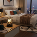 Industrial Cage Frame LED Table Lamp for Cozy Rooms