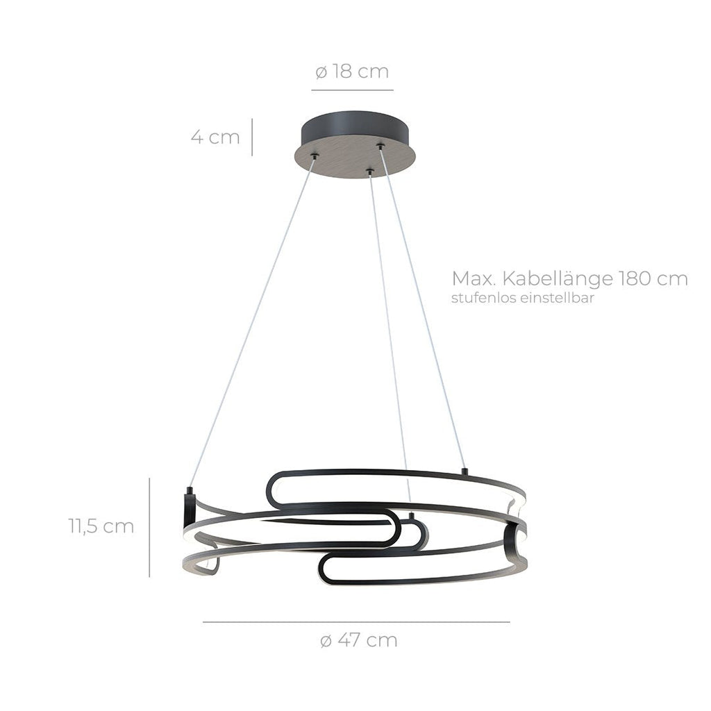 Lampa wisząca Solaro metalowa w stylu industrialnym z diodą LED 2700K