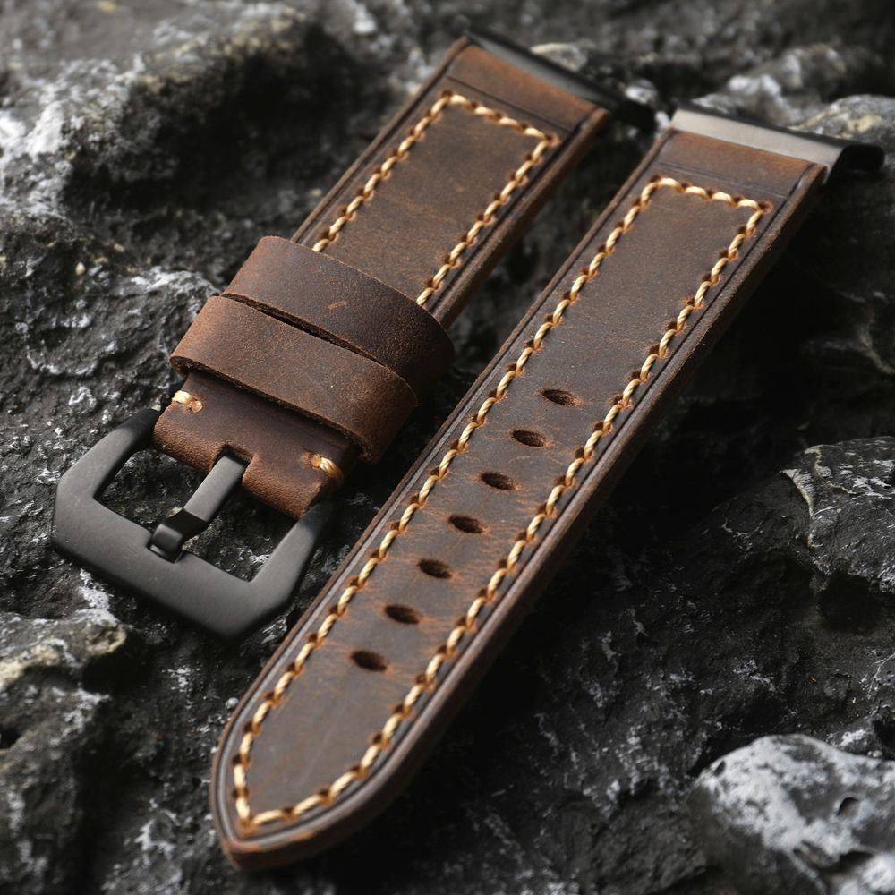 Håndlavet robust Samsung Watch Ultra-rem - Antik brun