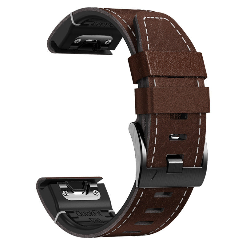 TPU + Læderrem til Garmin Fenix 8 7X 6XPro