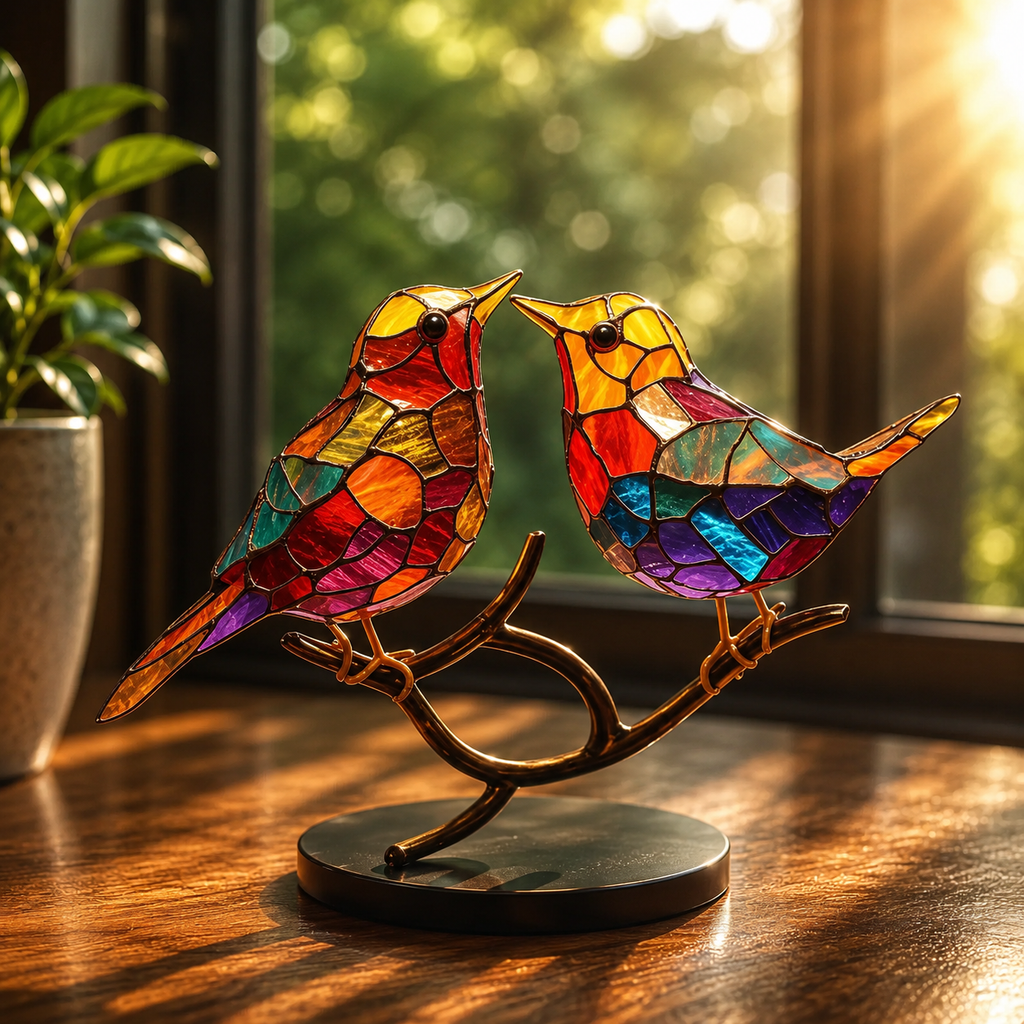 Decorative Glass Bird Window Suncatcher Ornament For Windows
