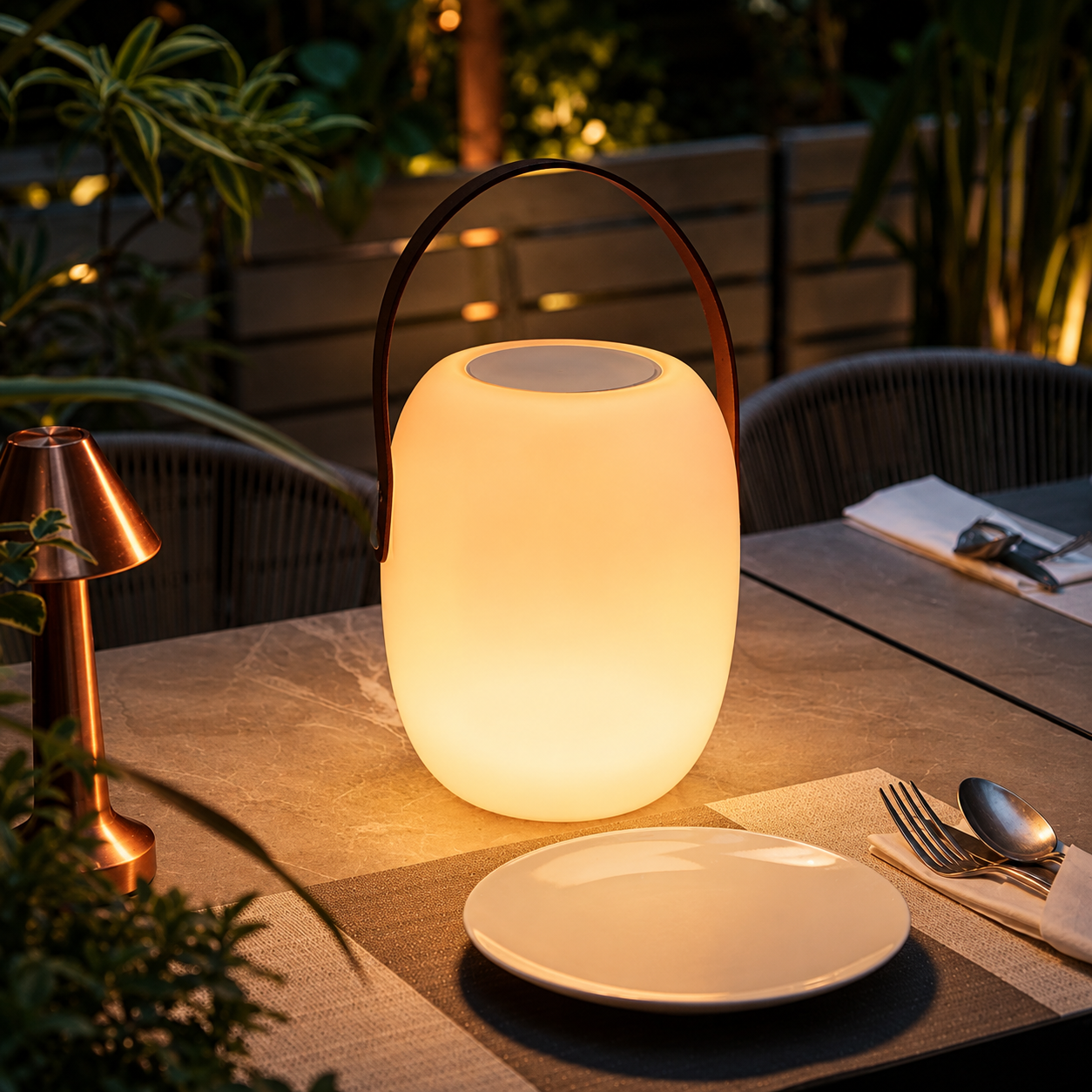 Table Lamp With Rechargeable Battery For Ambient Lighting