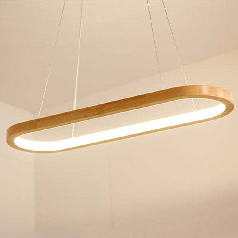 Lunara Modern Hanging Lamp in Metal and Wood by NovaHaus