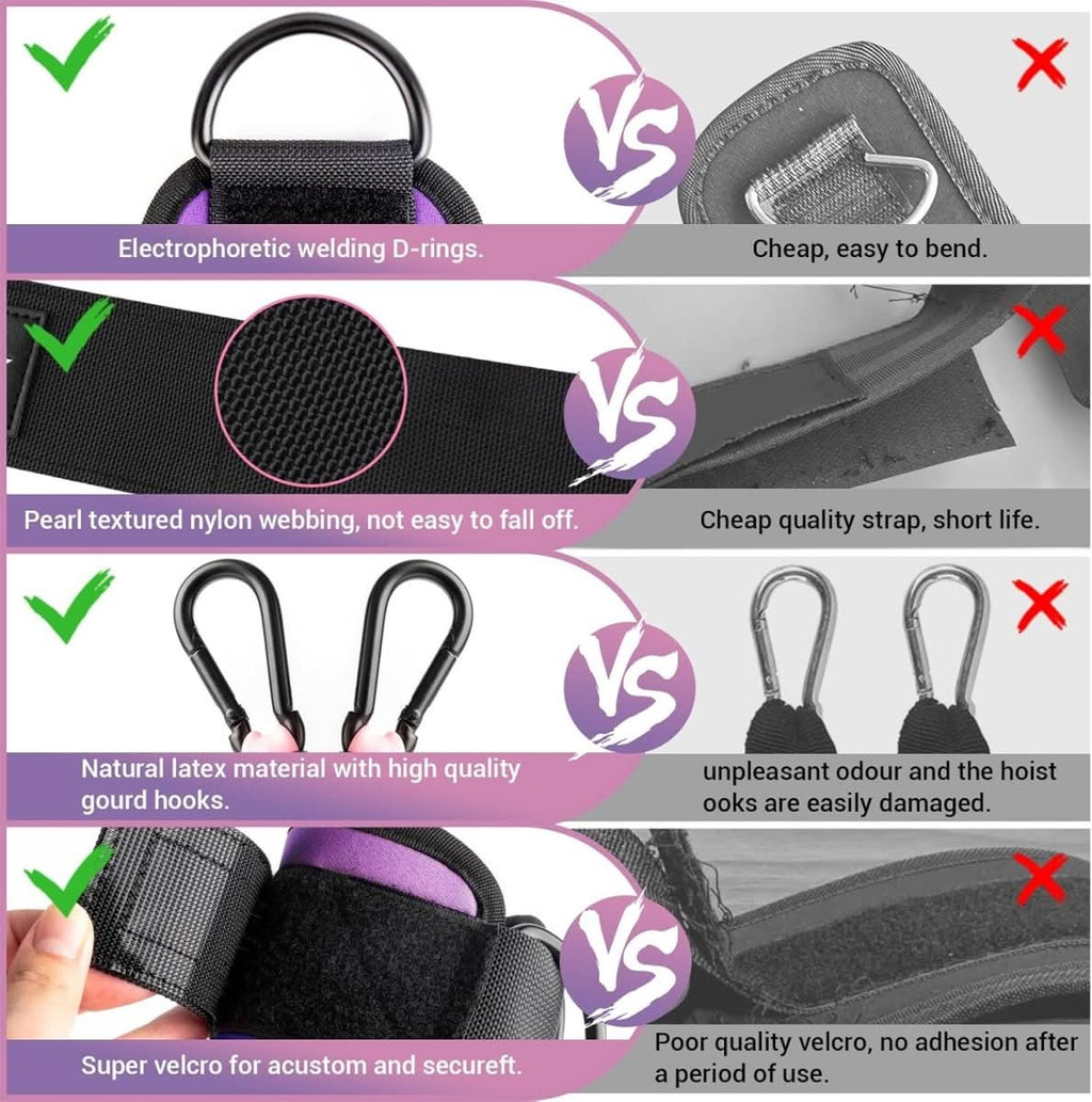 PulseFlex Resistance Bands For Glutes And Hips With Ankle Strap For Home Workouts