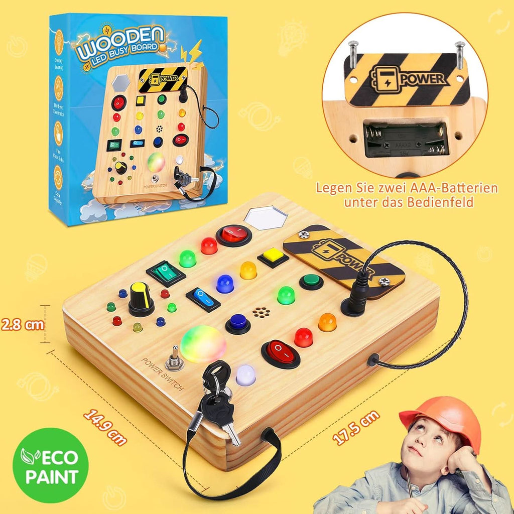 BrightNest Montessori Busy Board Musical Learning Toy For Toddlers Ages 1 Year And Up