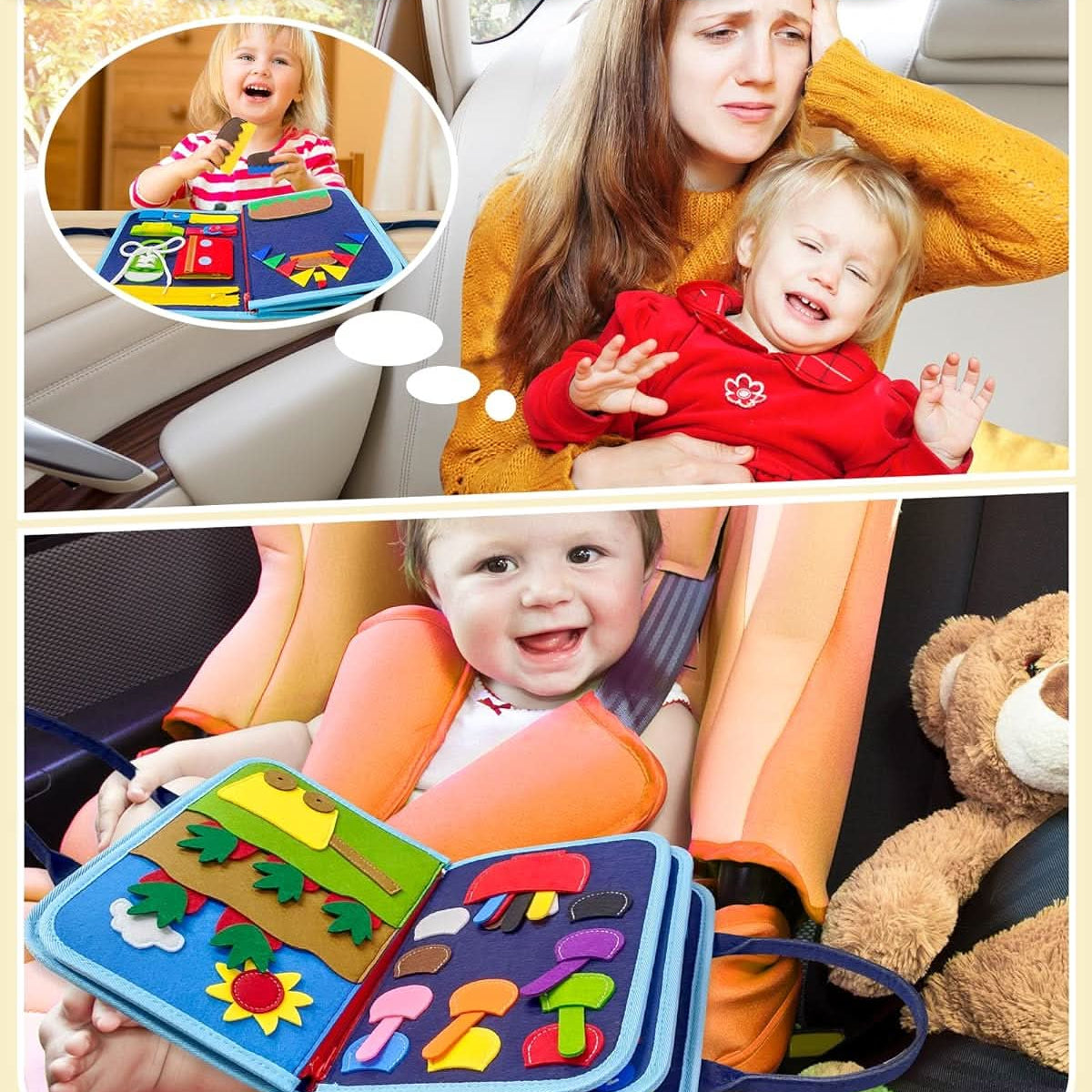 BrightNest Montessori Activity Board For Babies 6 Months Develops Fine Motor Skills