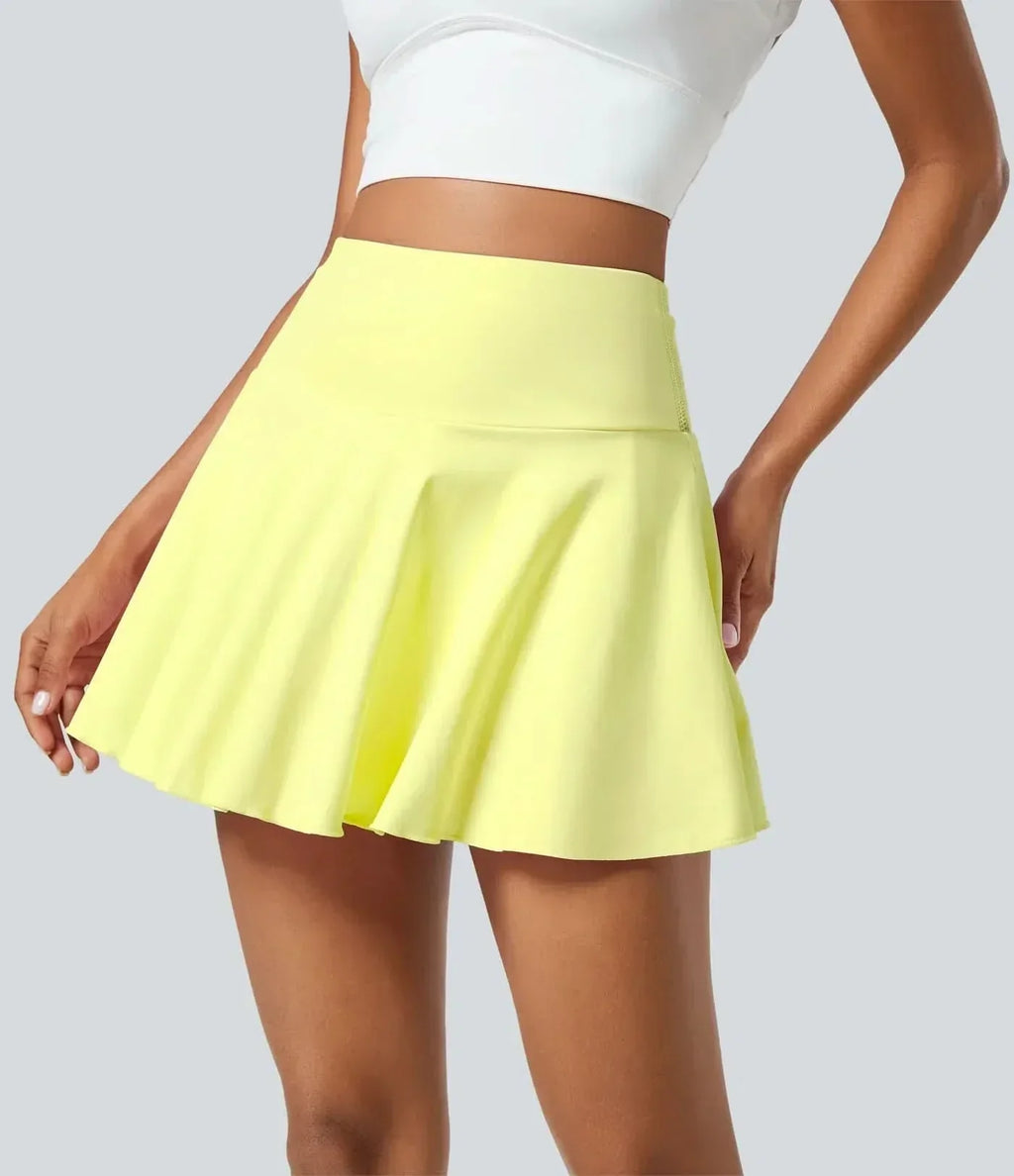 Falda de tenis SwiftFlex dos en uno con pantalones cortos para mujeres activas Protección UPF50