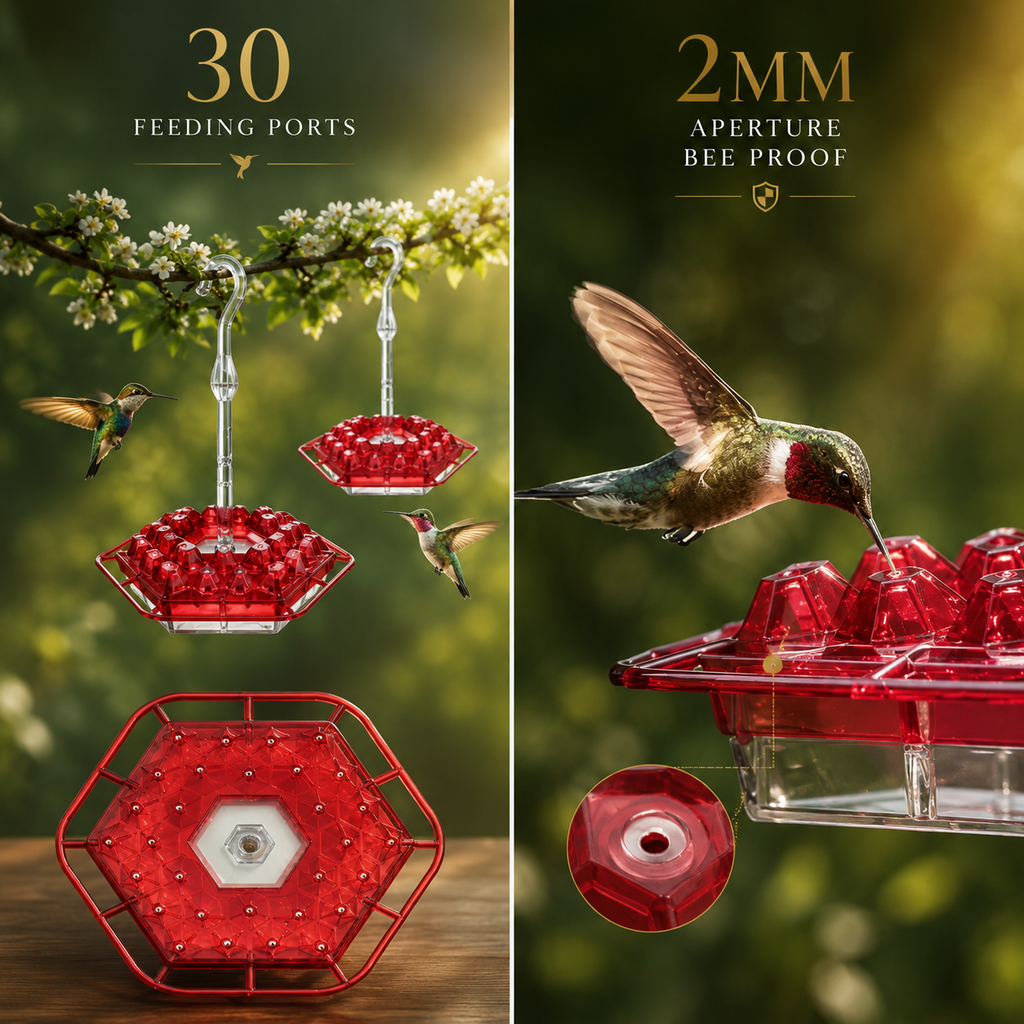 Kolibri-Futterspender mit ameisensicherer Barriere und auslaufsicherem Design