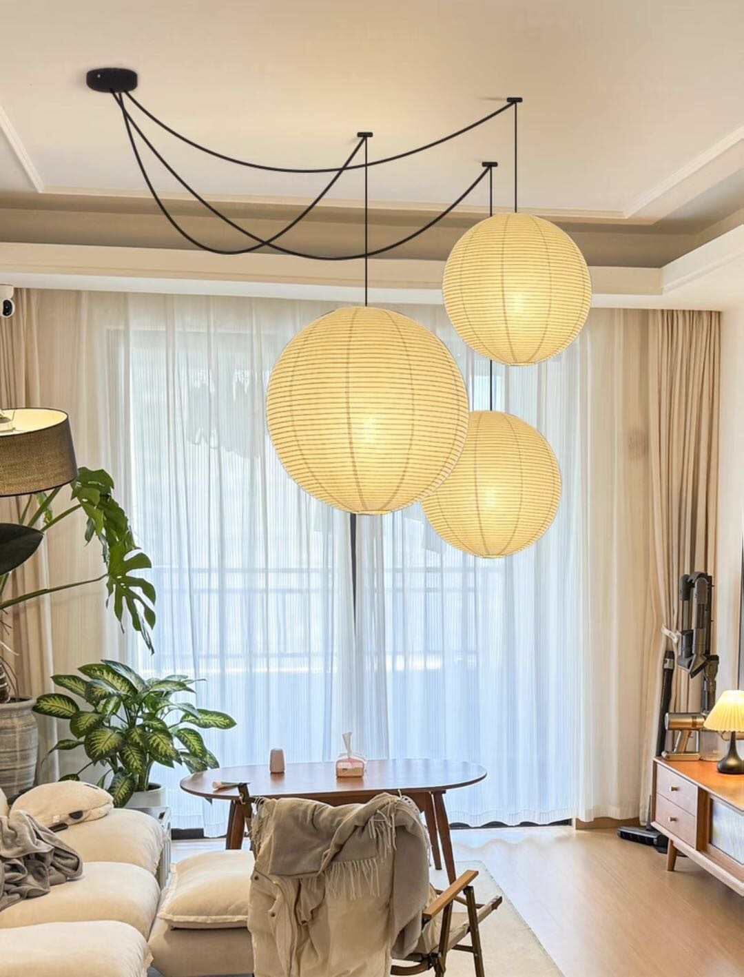 Vrimlo Papirballon Pendellamper Med Varm Glød Til Hyggeligt Pariserhjem