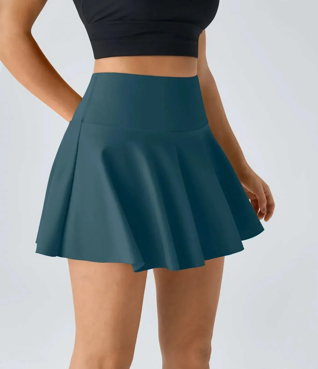 Falda de tenis SwiftFlex dos en uno con pantalones cortos para mujeres activas Protección UPF50