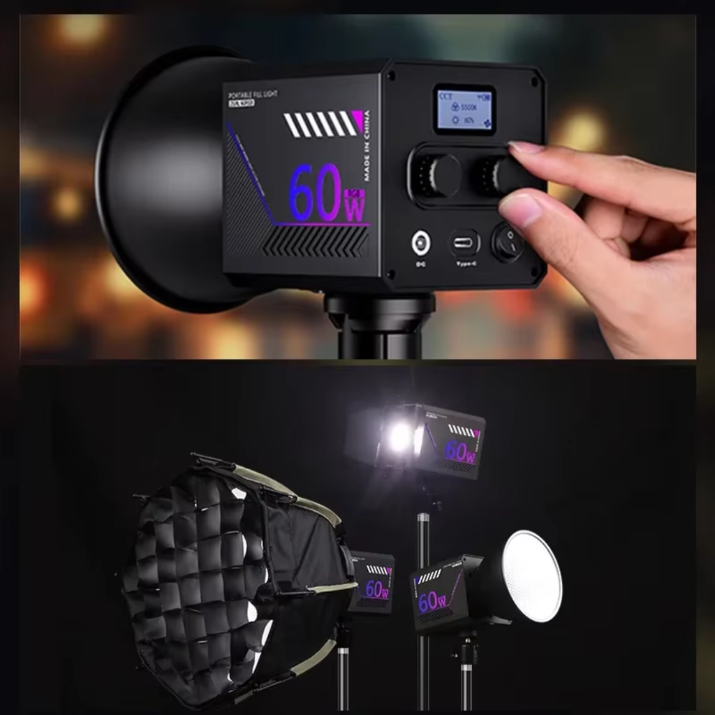 Kompakt RGB-lys til video og streaming på farten