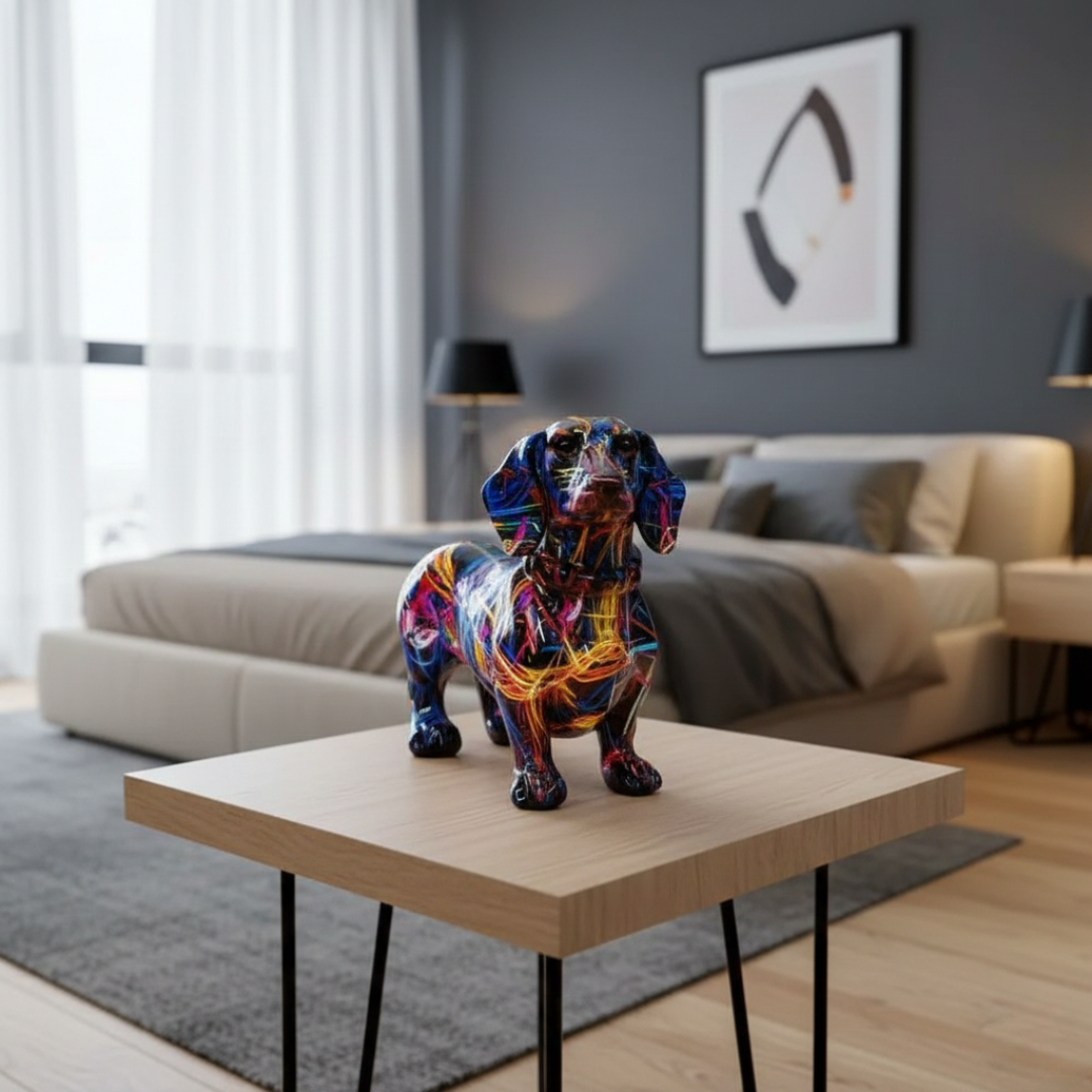 Artistic Dachshund Figurine For Living Room Mantel Decor