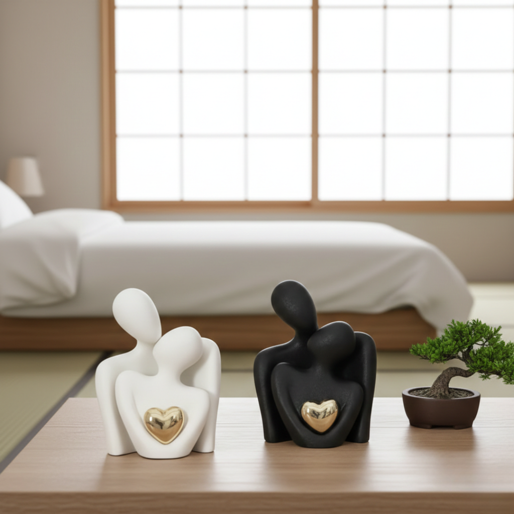 Abstract Lovers Figur: Minimalistische Paar-Skulptur für moderne Dekoration