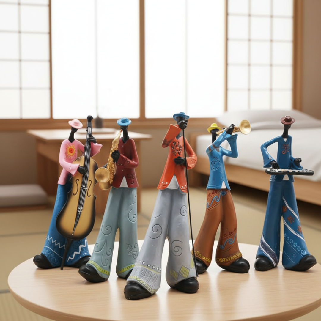 Jazz Musical Band Resin Figurine Elegant Art Sculpture For Music Lovers