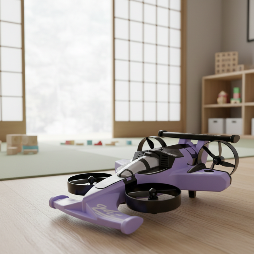 Dual-Function RC Stunt Car And Drone, 360-Degree Rotating Remote Vehicle