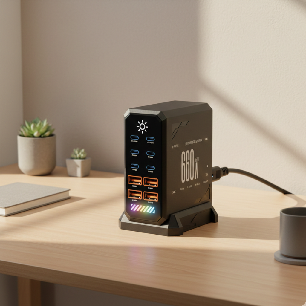 10-Port USB-C Charger Station For Fast Multi-Device Charging