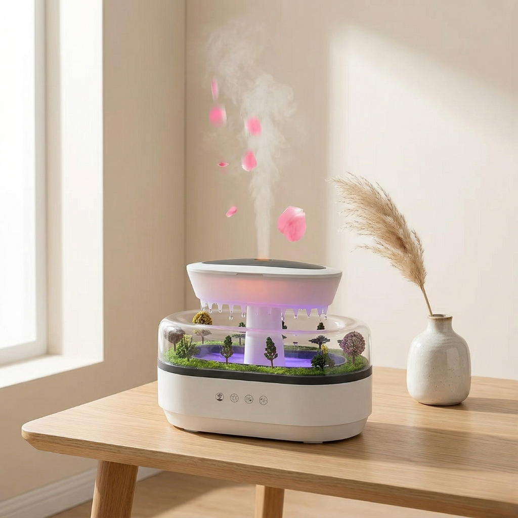 LED Aromatherapy Diffuser With Humidifier And Ambient Light