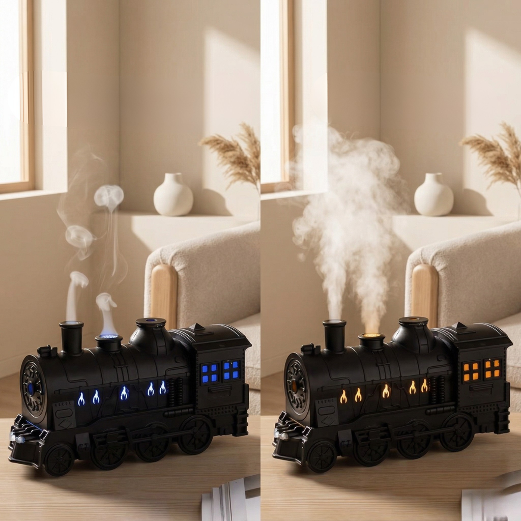 Train Shaped Humidifier With Dual Mist Outlets For Any Room