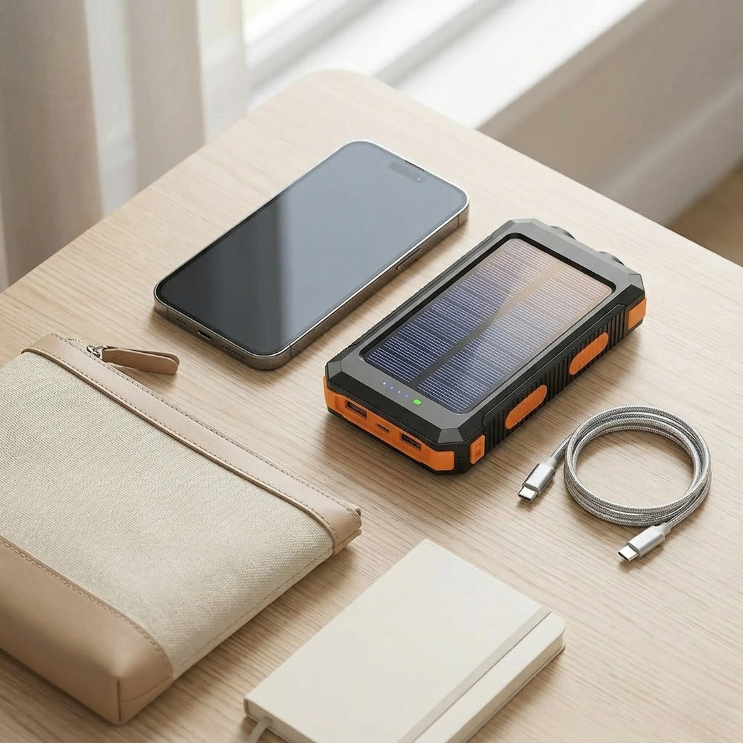 PowerMax 80000mAh Solar Charger Featuring LED Light