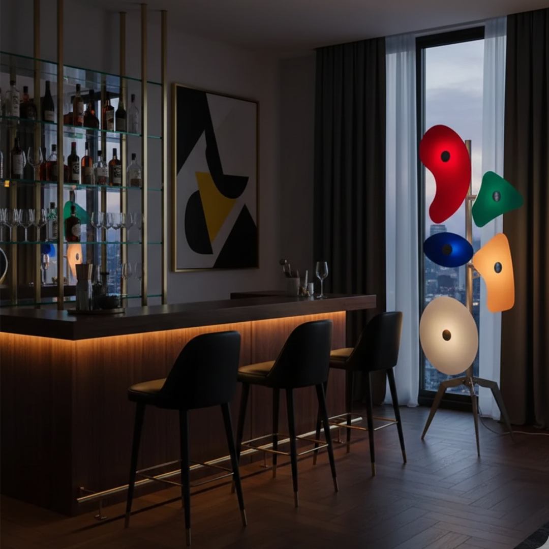 LED Floor Light With Color Changing Ambience For Modern Living Rooms