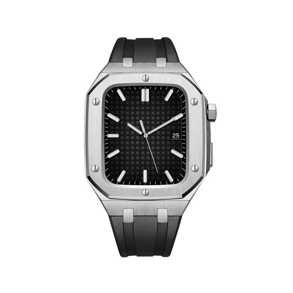 AP9009 silikonearmbånd 316L rustfrit stålhus retrofit-sæt til Apple Watch