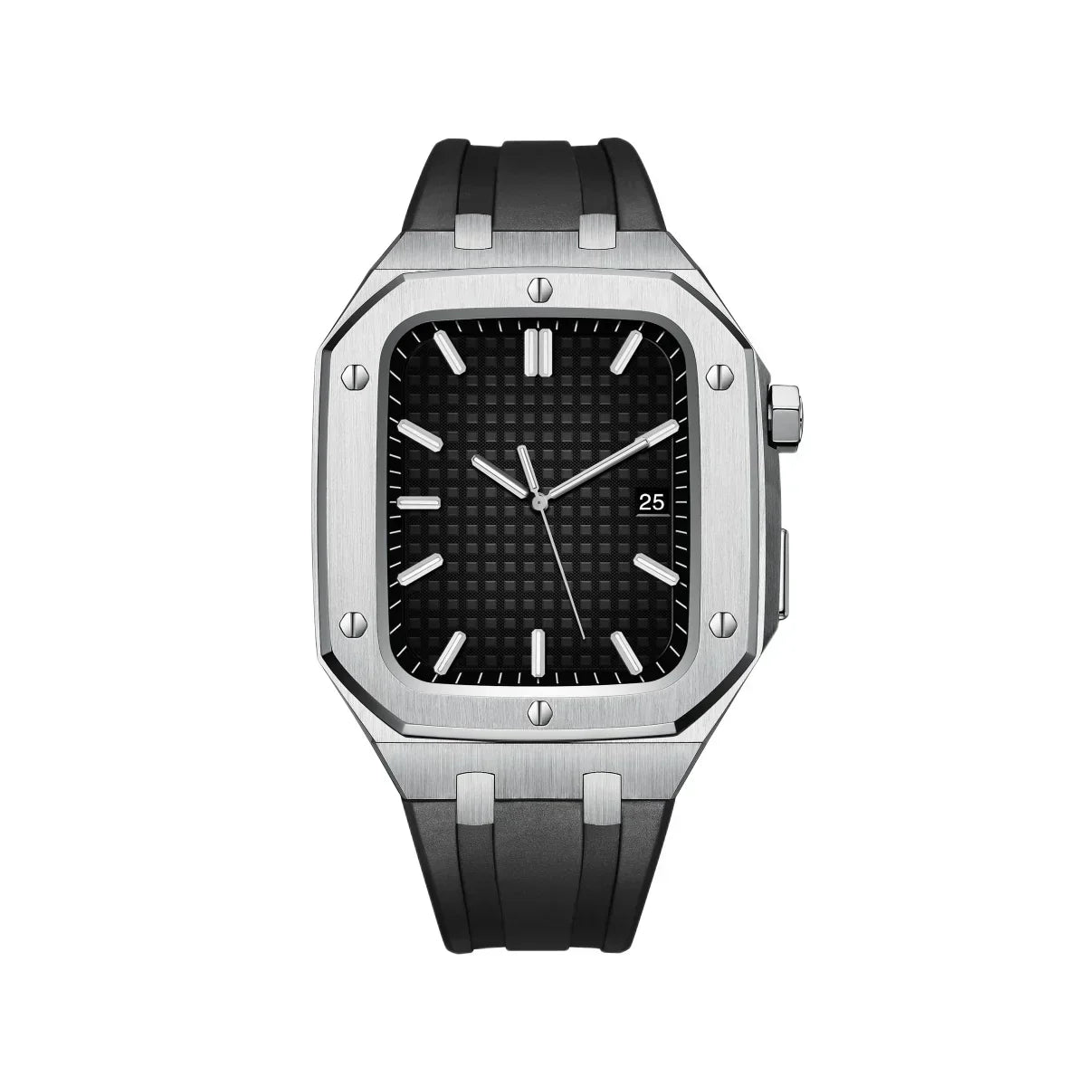 AP9009 silikonearmbånd 316L rustfrit stålhus retrofit-sæt til Apple Watch