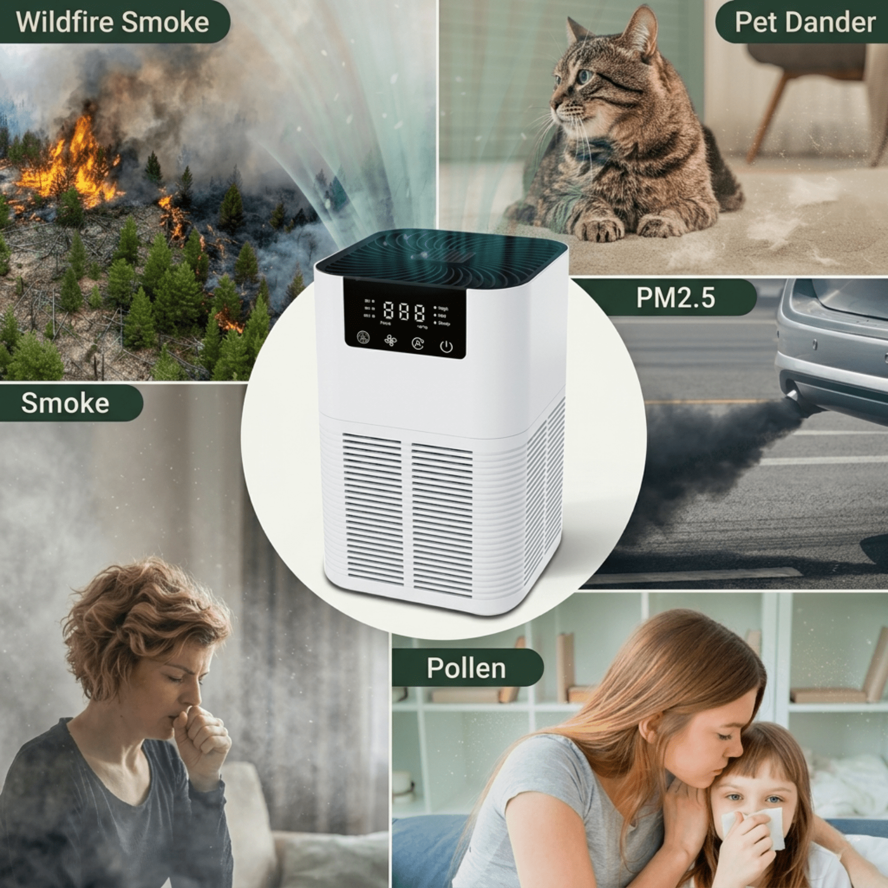 Tenax Pro Luftreiniger mit HEPA-Filter und Negativ-Ionen-Generator