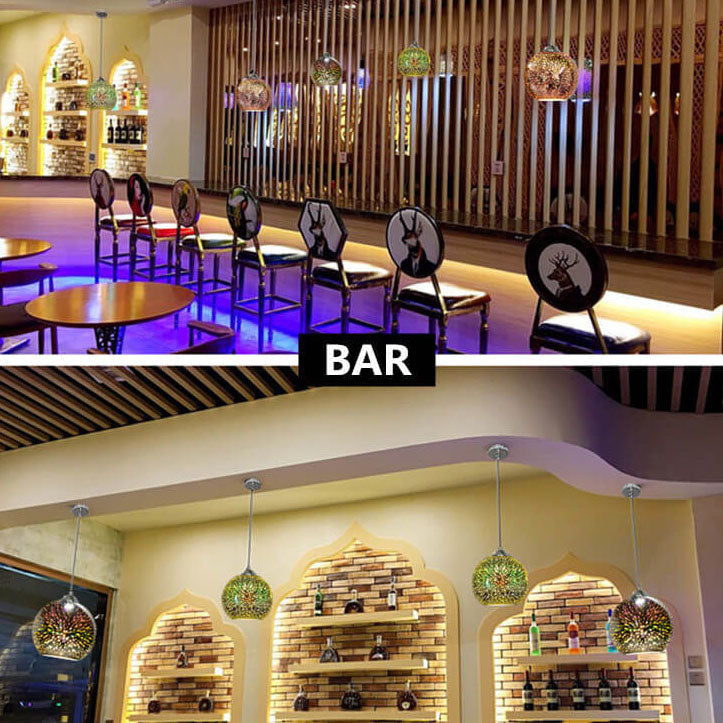 3D Glass Pendant Light - Magical Colorful Dome Lamp for Living Rooms