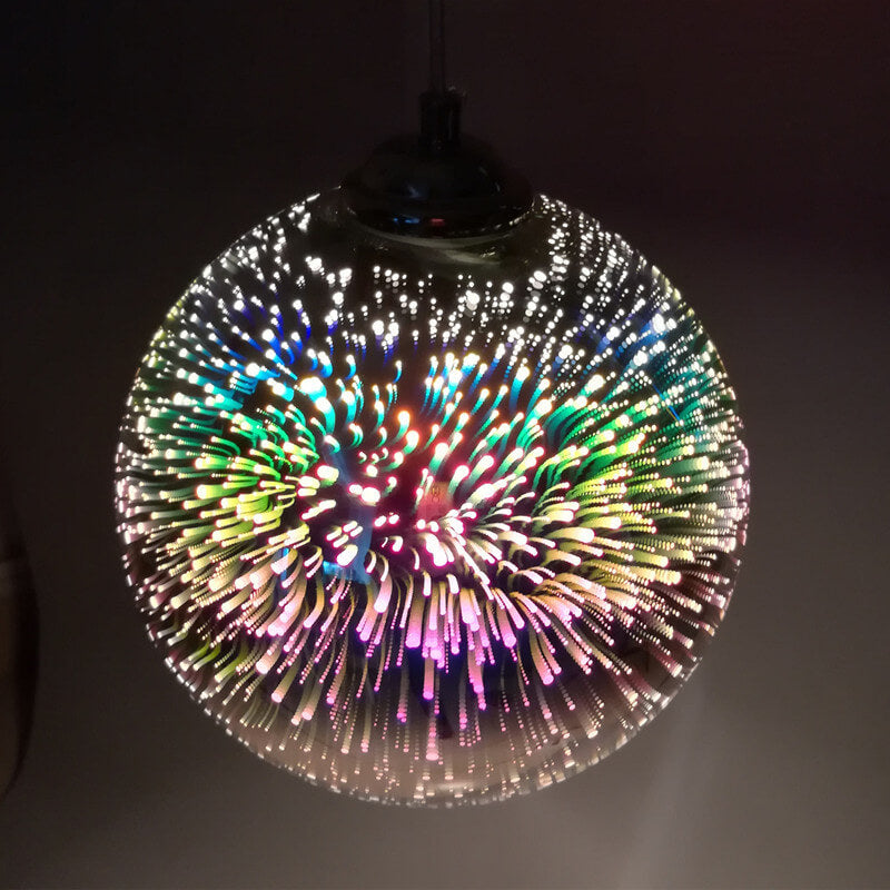 3D Glass Pendant Light - Magical Colorful Dome Lamp for Living Rooms