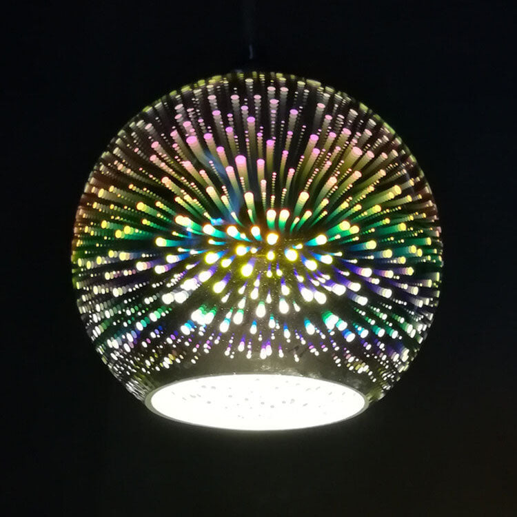 3D Glass Pendant Light - Magical Colorful Dome Lamp for Living Rooms