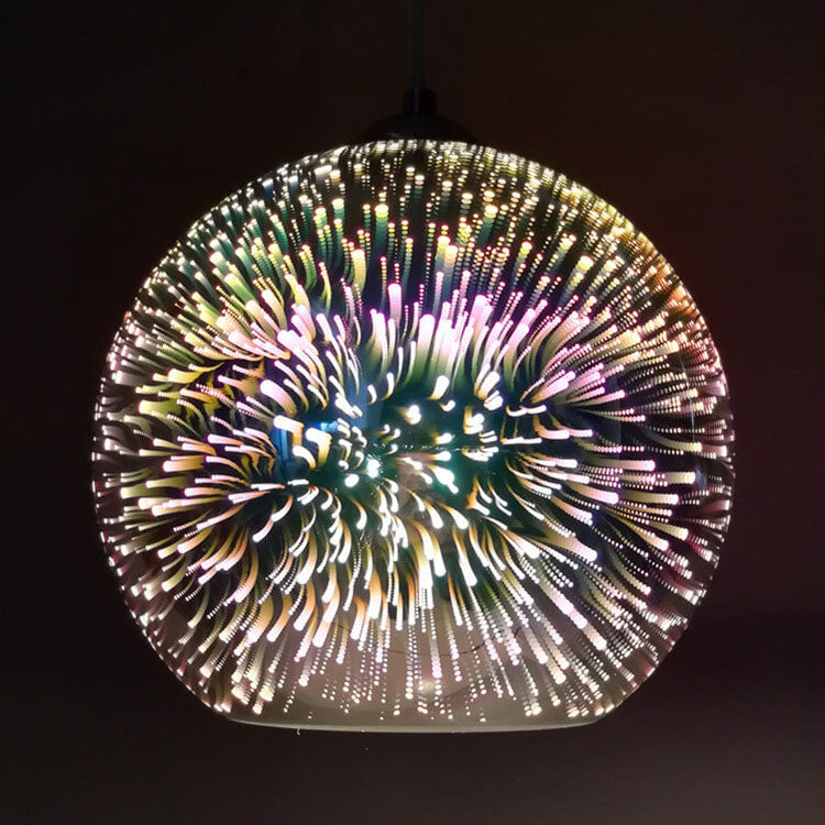 3D Glass Pendant Light - Magical Colorful Dome Lamp for Living Rooms