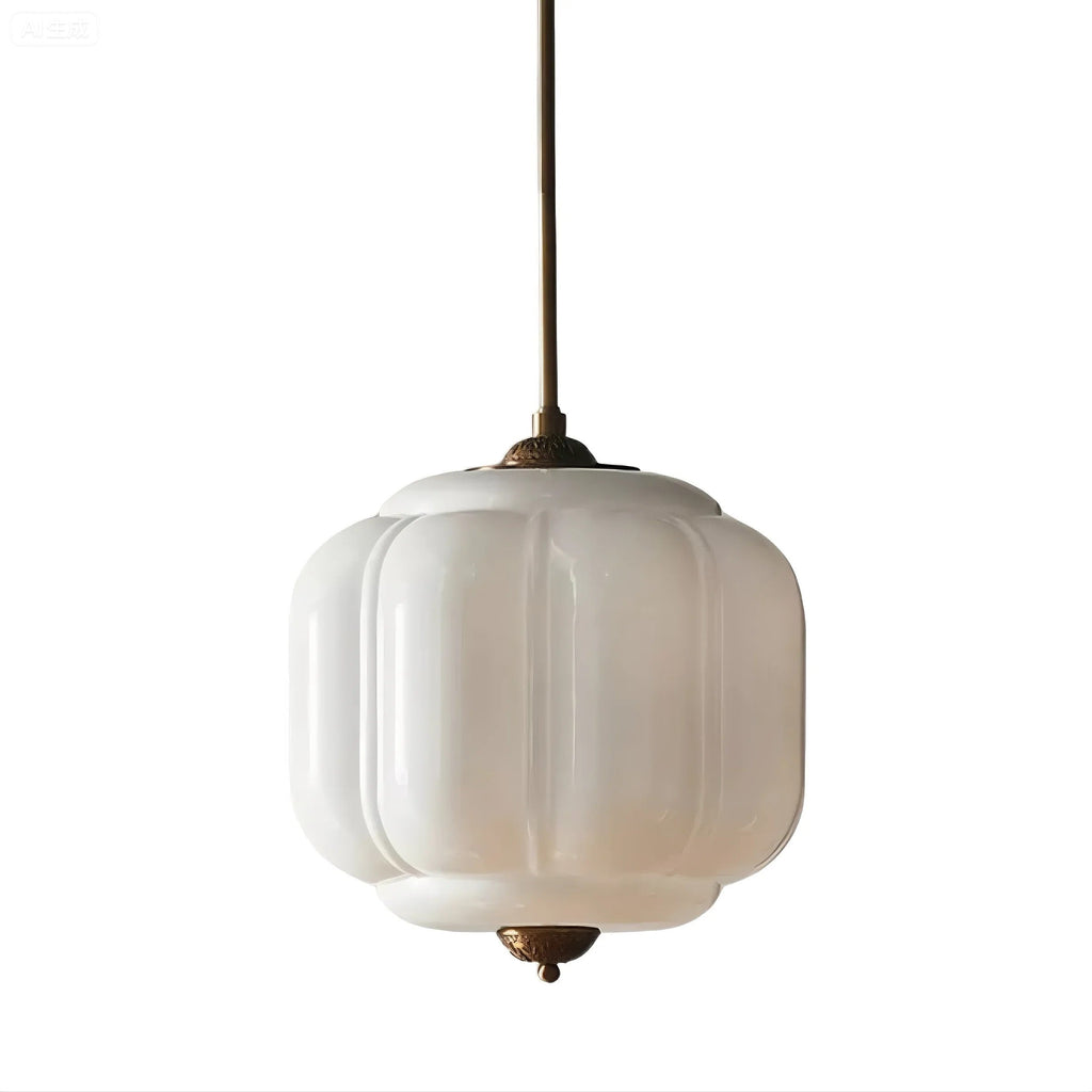 Lampada a soffitto in vetro con pendente a zucca in stile vintage