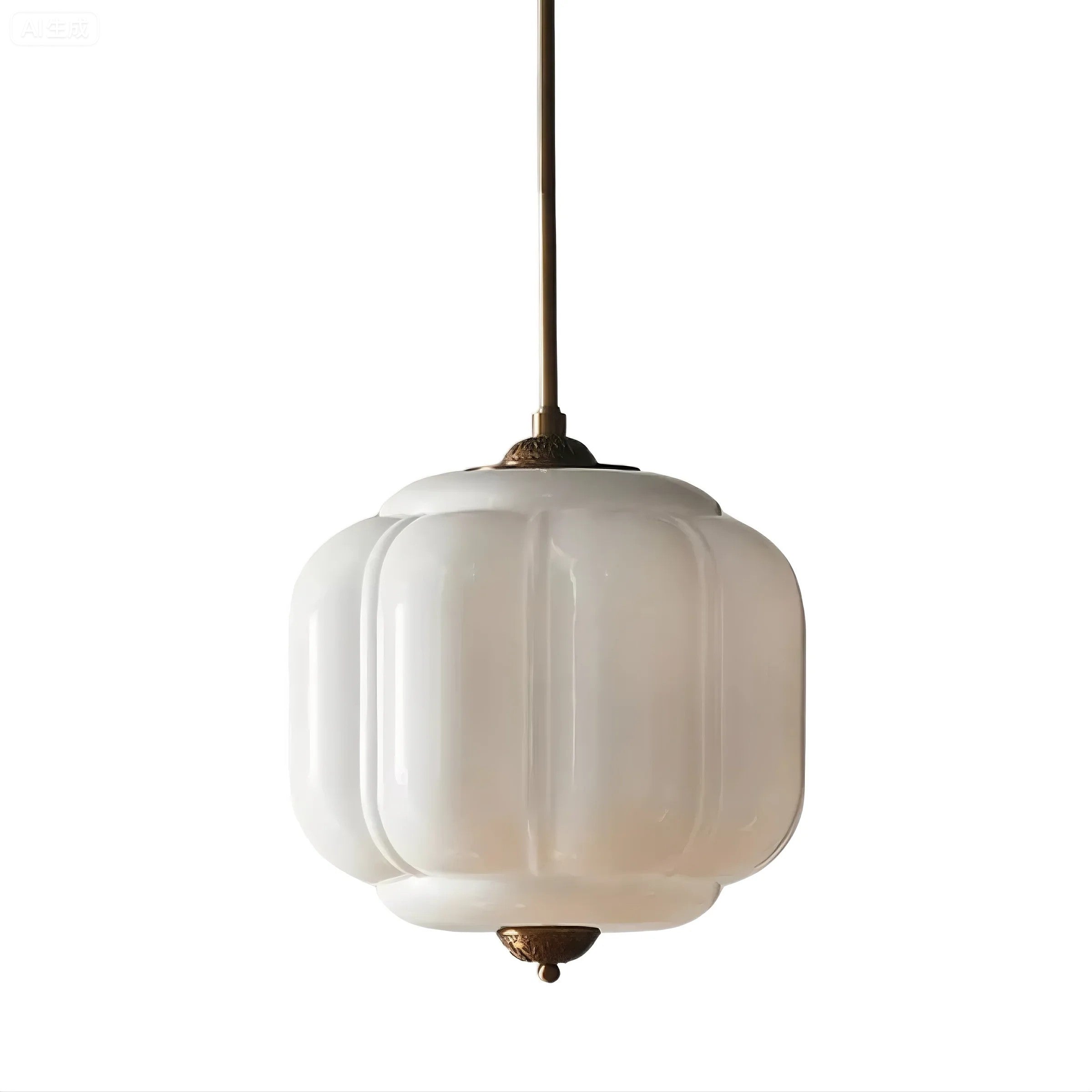 Lampada a soffitto in vetro con pendente a zucca in stile vintage