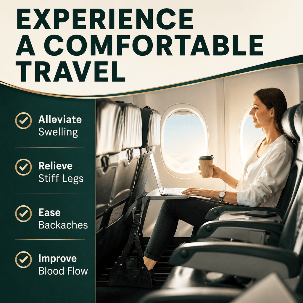 Travel Foot Hammock For Airplane Use On Long Flights