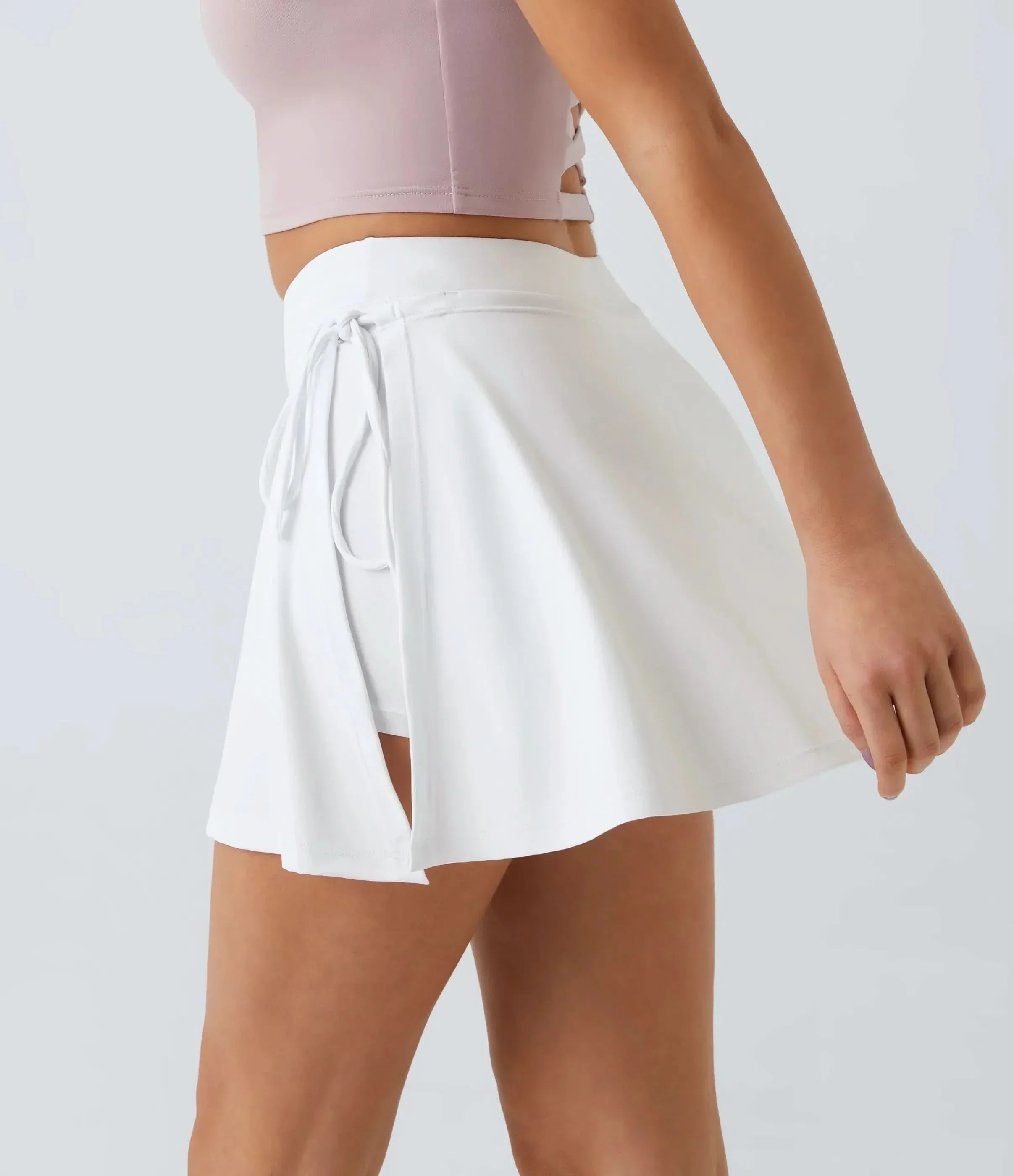 Saia 2 em 1 LumaFlex CoolTouch Airy com Bolsos e Cinto de Laço para Mulheres Ativas