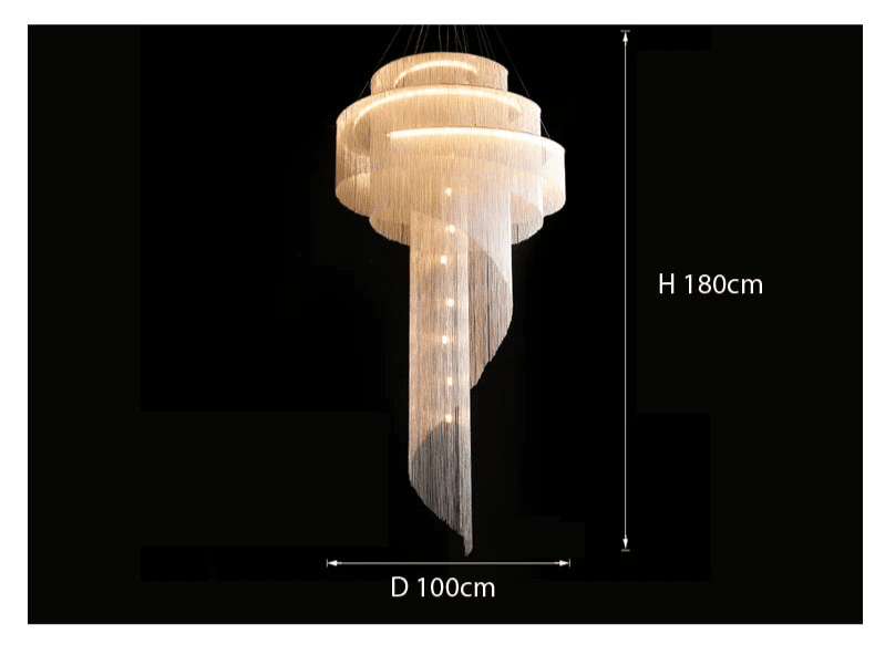 Candeeiro de Teto de Cristal AstraLuxe com Pendente Espiral e Borla