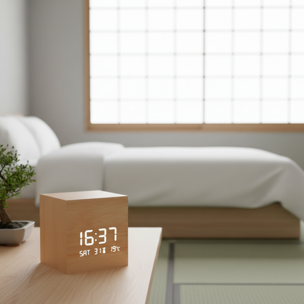 LED Cube Alarm Clock For Bedroom, Office, And Nightstand