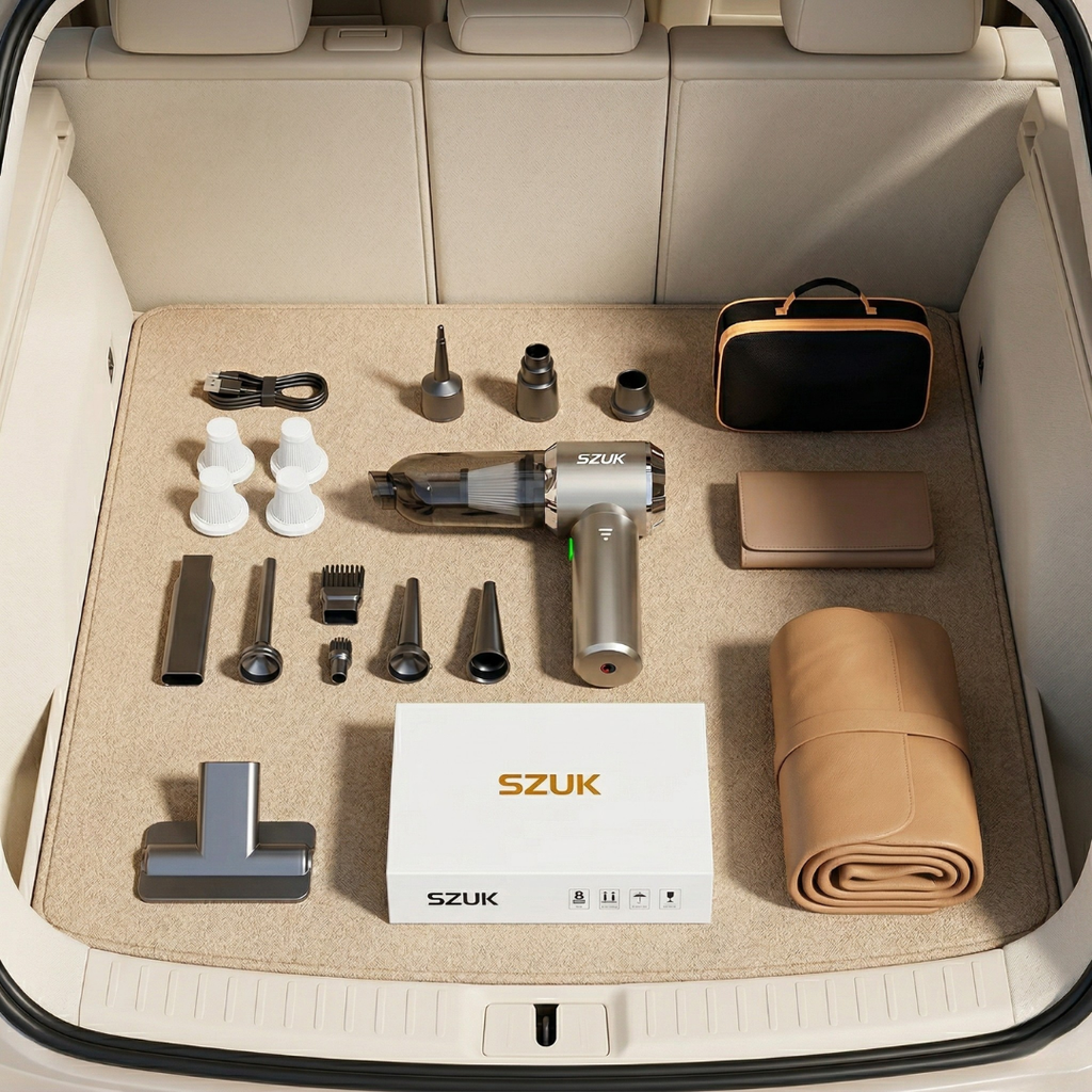 Compact Wireless Car Vacuum With Powerful Suction And Washable HEPA Filter